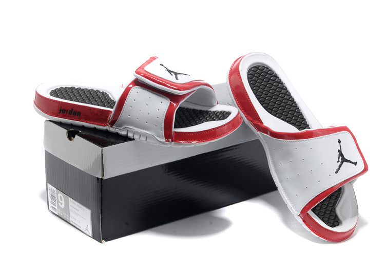 2013 Jordan Hydro 2 White Black Red Slipper