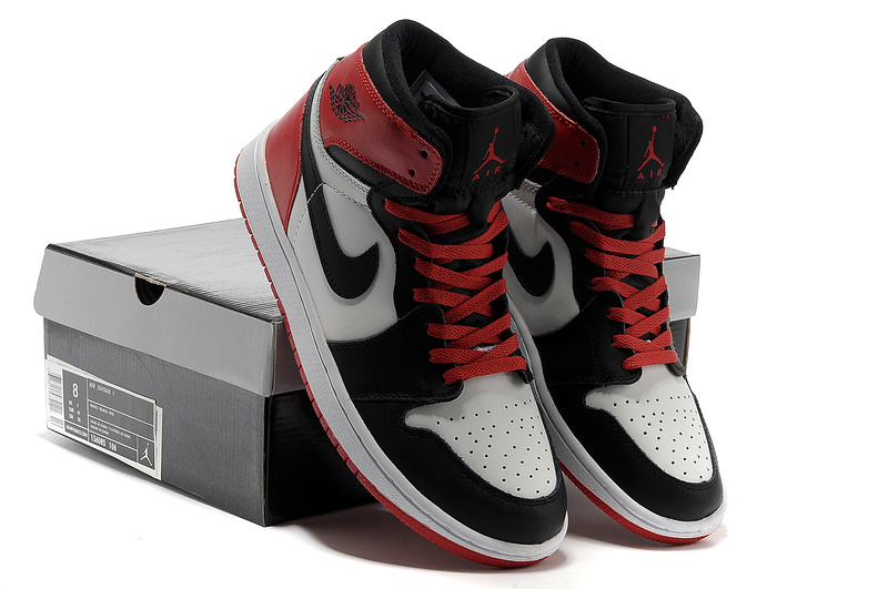 Air Jordan 1 High Black White Red Shoes