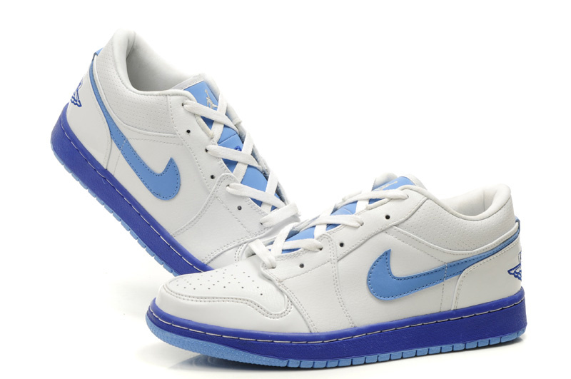 Low Air Jordan 1 White Light Blue Shoes