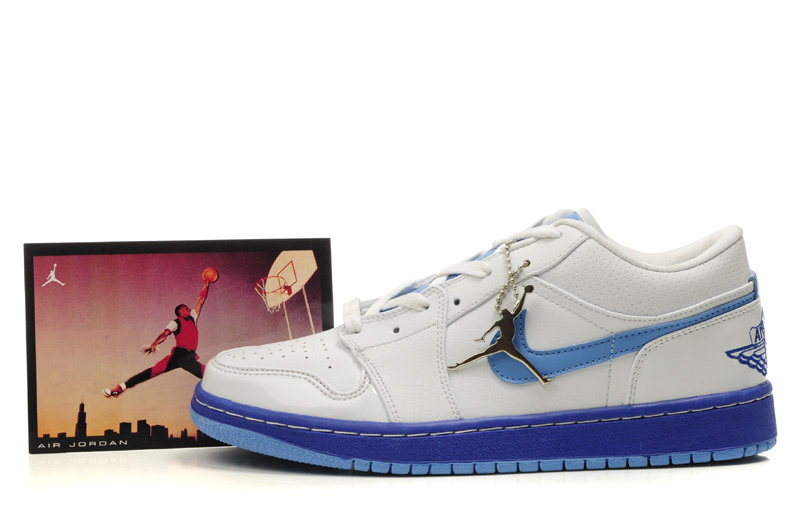 Low Air Jordan 1 White Light Blue Shoes