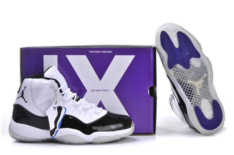 New Arrival Jordan 11 White Black Blue Shoes With Built in New Arrival Cushion