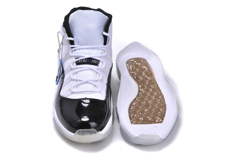 New Arrival Jordan 11 White Black Blue Shoes With Built in New Arrival Cushion