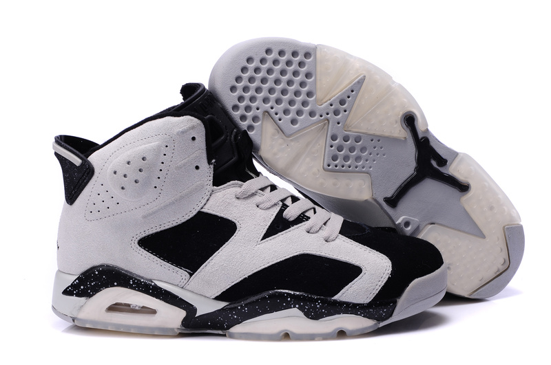 New Air Jordan 6 Suede White Black Grey Shoes