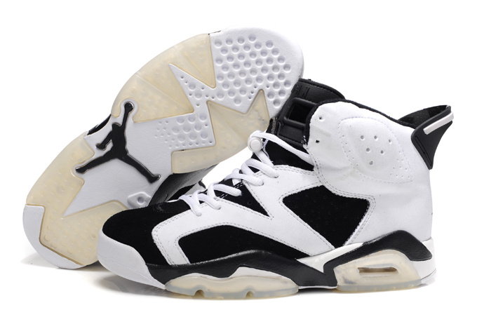 New Air Jordan 6 Suede White Black Shoes