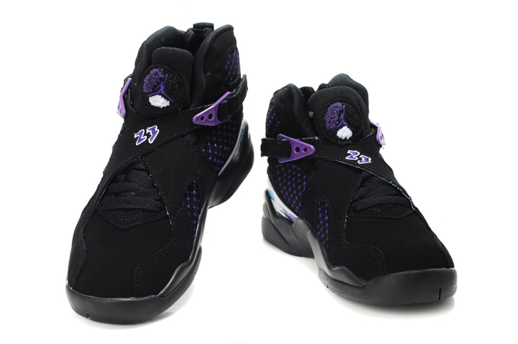 Air Jordan 8 Black Purple For Kids