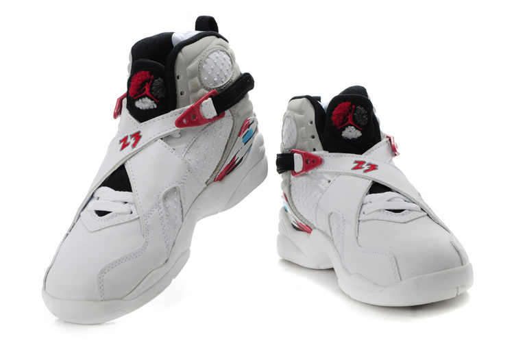 Air Jordan 8 White Red For Kids