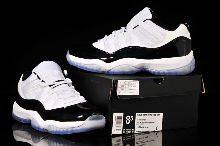 Classic Air Jordan 11 Low Reissue Concord White Black Shoes