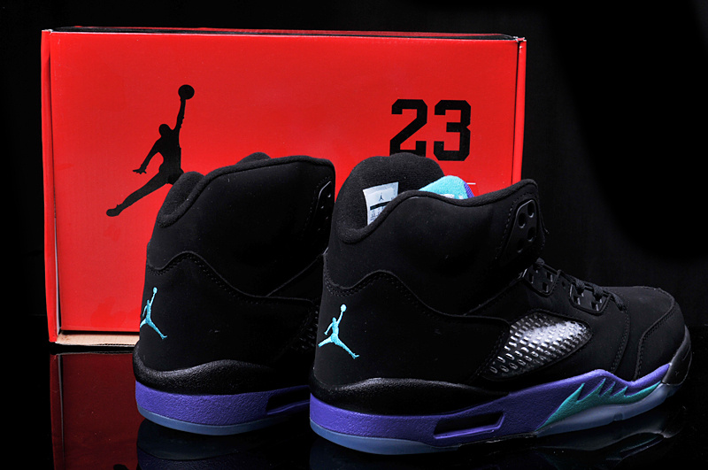 New Arrival Hardback Air Jordan 5 Black Purple Shoes