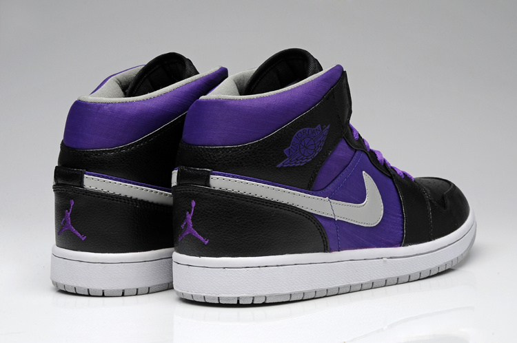 New Air Jordan 1 Black Purple White Shoes