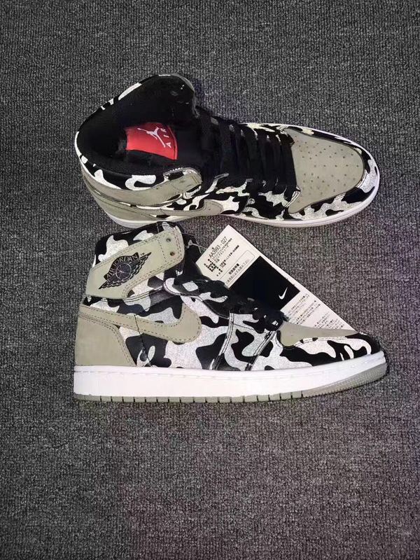 New Air Jordan 1 Camo Black Shoes