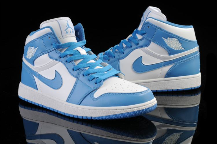 baby blue and white air jordans