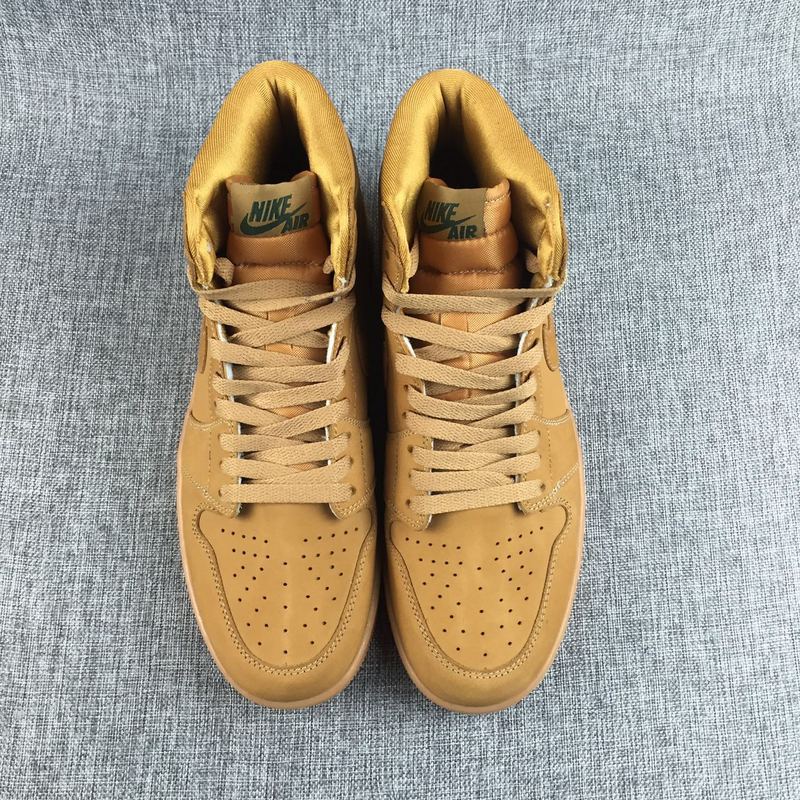 New Air Jordan 1 Retro Wheat Yellow Shoes