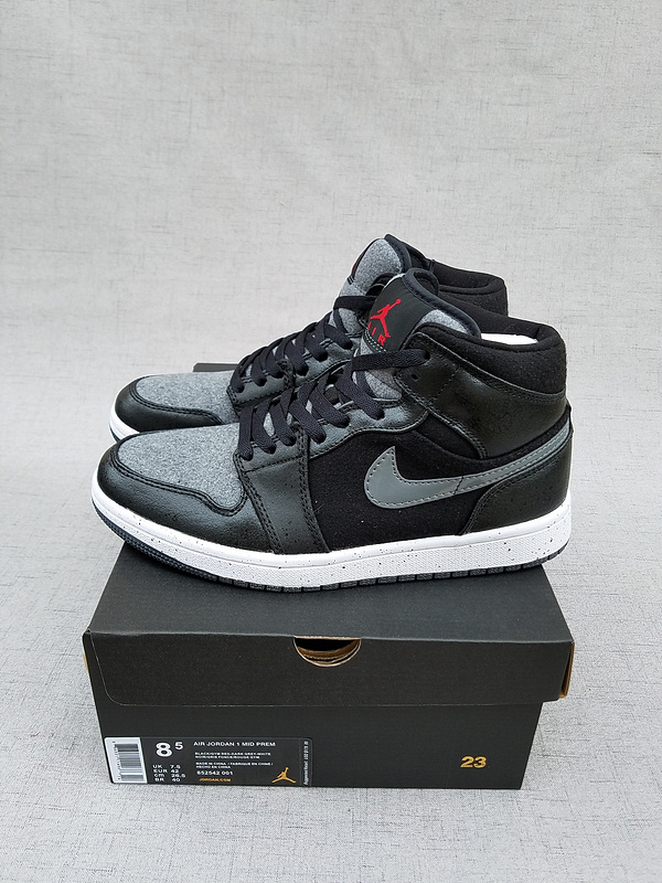 New Air Jordan 1 Retro Wool Black Grey Shoes