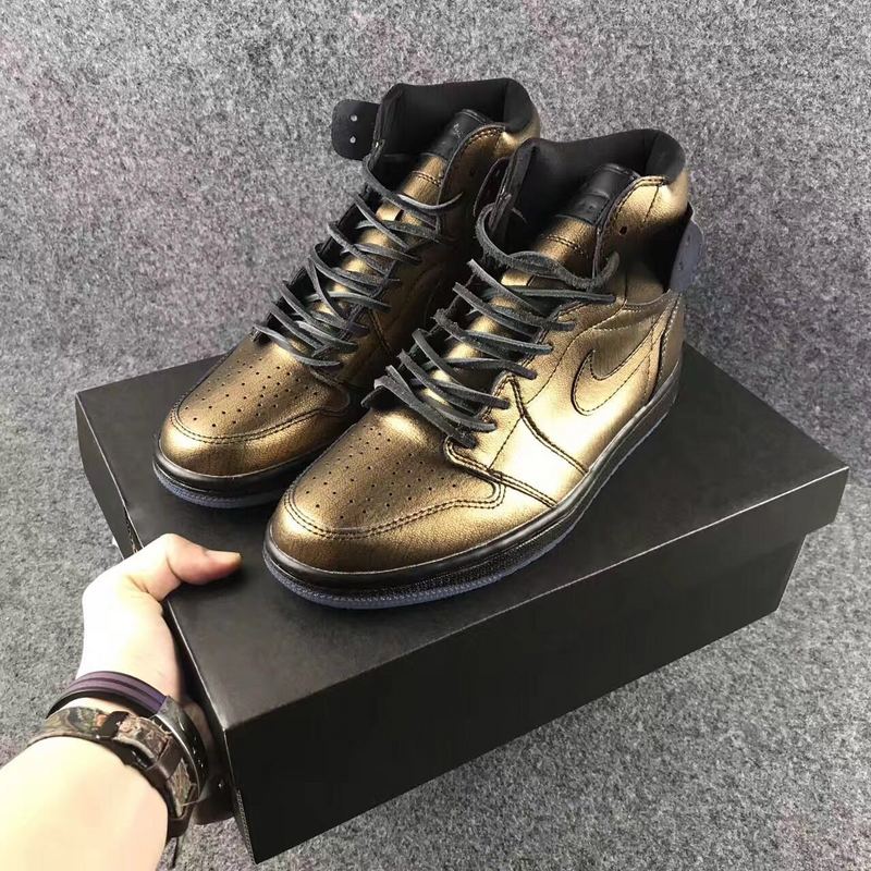 New Air Jordan 1 Wings Gold Shoes