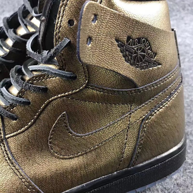 New Air Jordan 1 Wings Gold Shoes