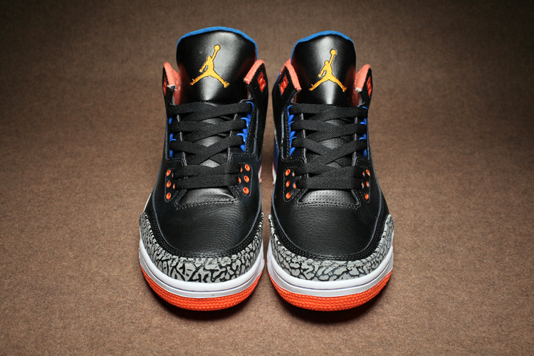 New Air Jordan 3 Retro Black Cement Grey Orange Nike Air Logo