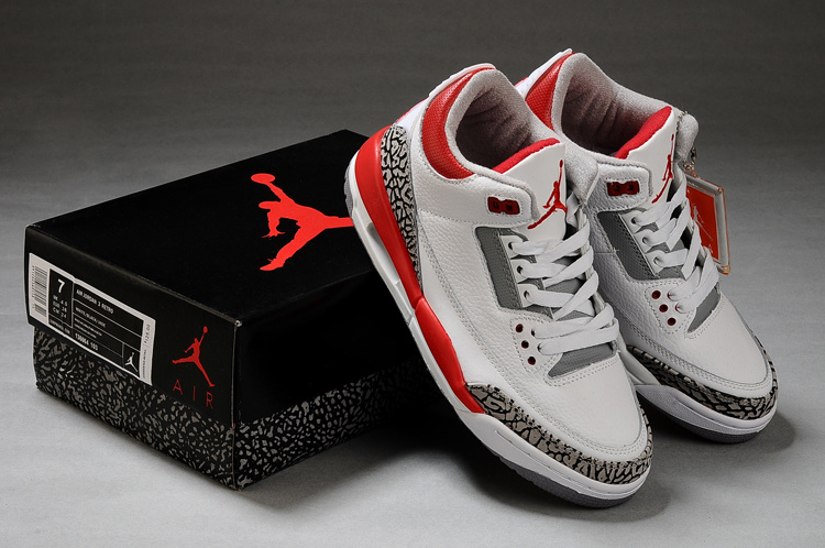 Air Jordan Retro 3 White Grey