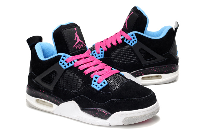 2013 Air Jordan 4 Black White Pink For Women