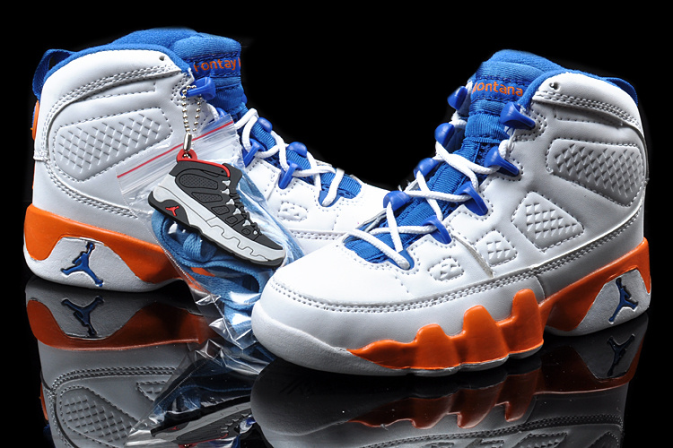 2013 Jordan 9 White Blue Orange For Kids