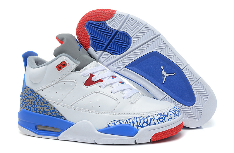 New Arrival Air Jordan Spizike White Blue Red Shoes - Click Image to Close