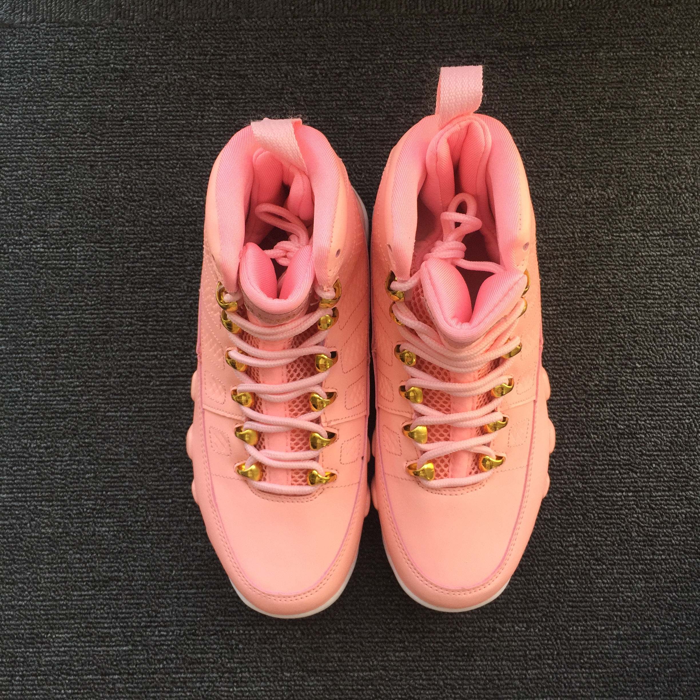 Women Air Jordan 9 Pink Red White Shoes