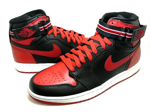 Air Jordan 1 High Strap Lack Varsity Red White Shoes