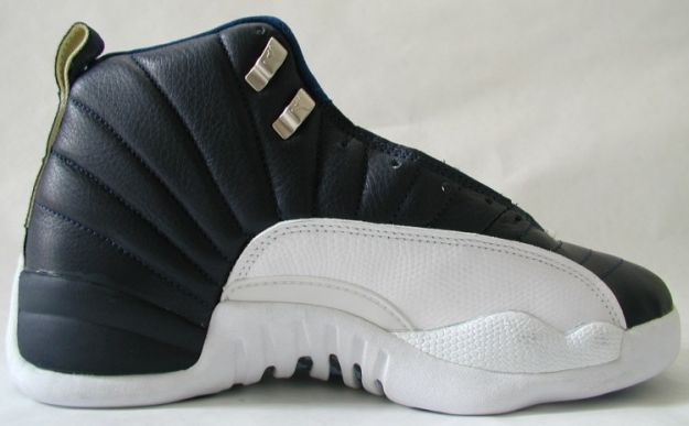 jordan 12 obsidian obsidian white french blue shoes