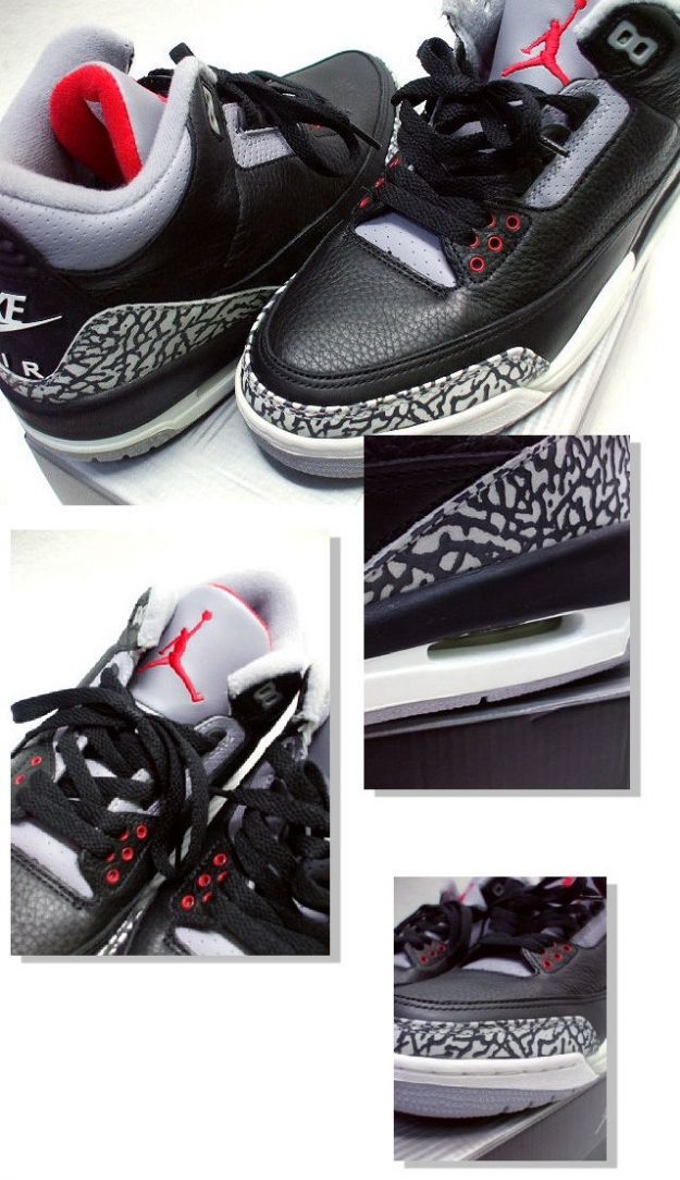 Jordan 3 Retro Black Cement Grey Shoes