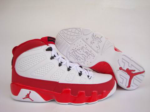 white and red jordan 9s
